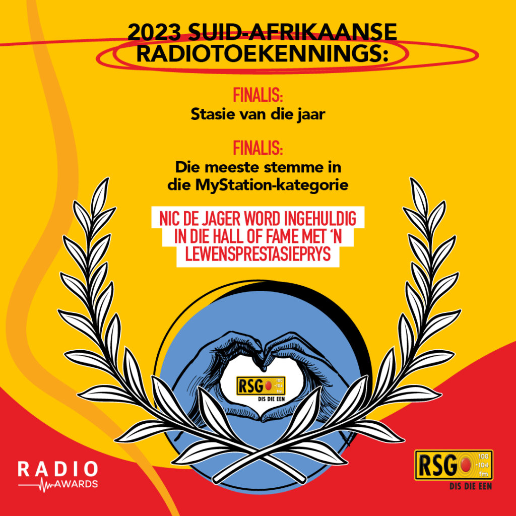 RSG spog met 10 benoemings vir Radio Awards, en Nic de Jager word vereer